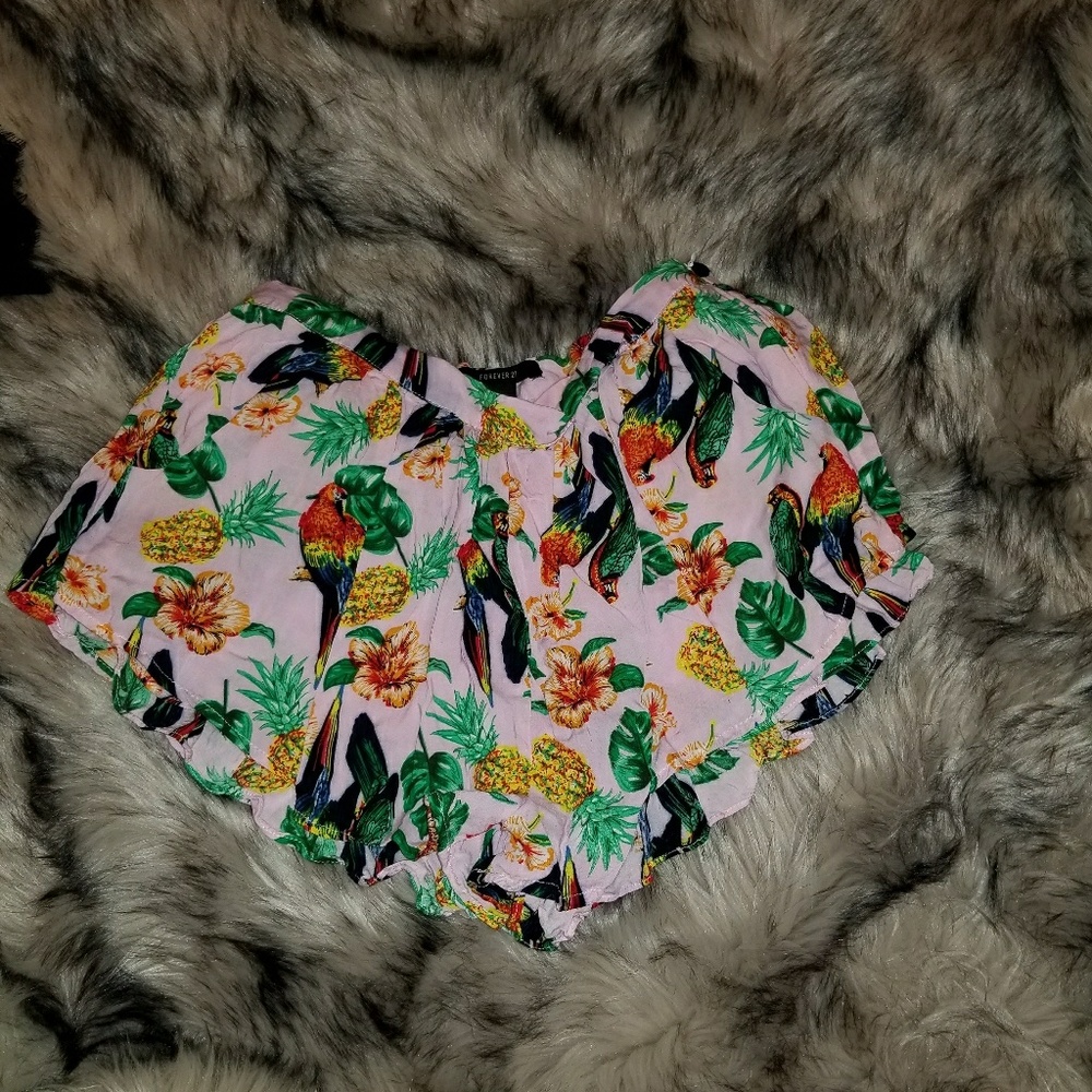 Tropical Flowy double lined shorts